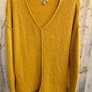 Wonderly Cozy Yellow Goldenrod V-Neck Sweater oversized Size Small